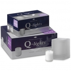 Q-Lights® Square Ribbed glass Melk Glas